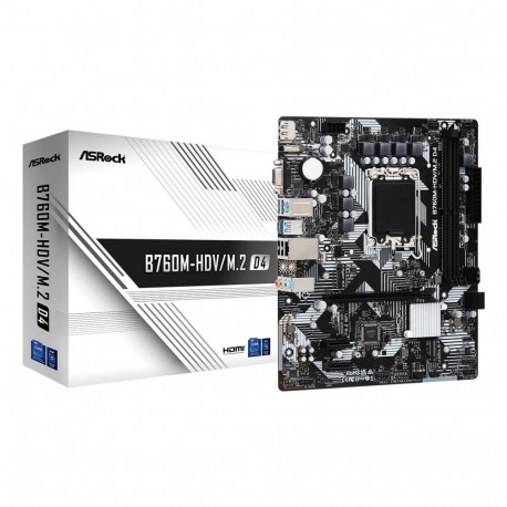 Mainboard|ASROCK|Intel B760 Express|LGA1700|Micro-ATX|Memory DDR4|Memory slots 2|2xPCI-Express 3.0 1