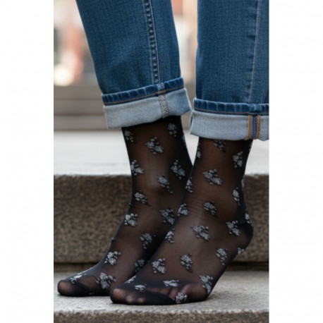 SOKISAHTEL Pierre Mantoux IXORA musta värvi õhukesed sokid 444