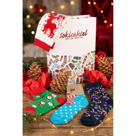 SOKISAHTEL SECRET SANTA jõulusokkide MIX 4 paari