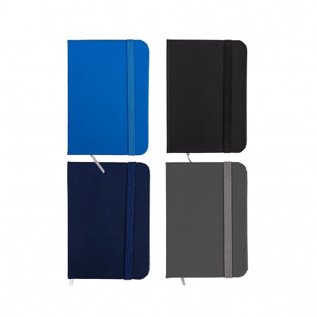 Notebook A7 ruled 80sh. hardcover, with elastic "Multicolor"