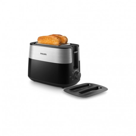 Philips Daily Collection HD2517/90 Toaster 830 W, Black/Silver