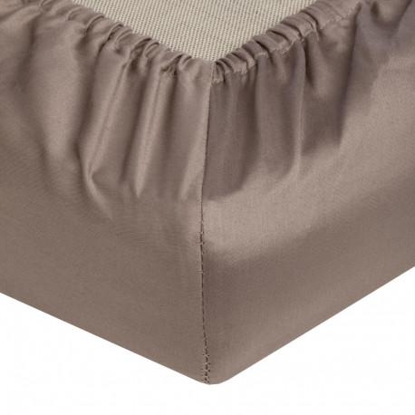 FITTED SHEET SATEEN 140X200+25 TAUPE