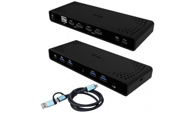 i-tec universaalne kahe 4K ekraaniga dokkimisjaam 2xDP 2xHDMI LAN audio toiteedastus 85W