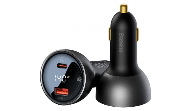 Baseus Superme autolaadija, USB, USB-C, 140W (must)