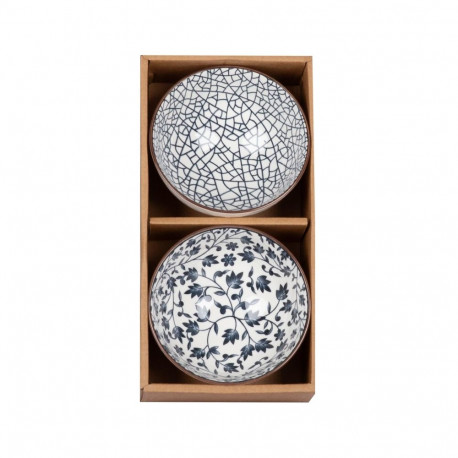 Set SOMETSUKE 2-bowls, blue mix