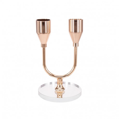 Candlestick CHANLE H13cm 2-candle, gold