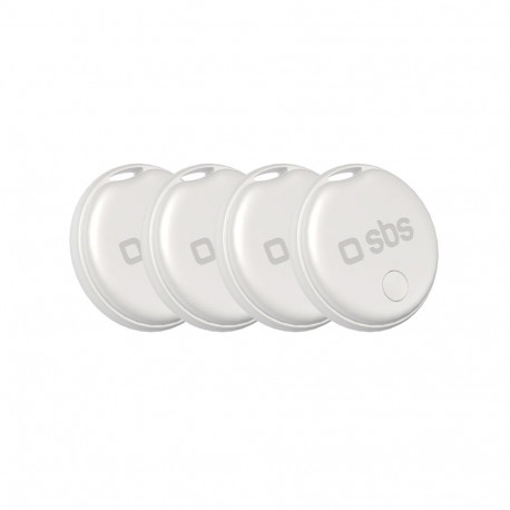 SBS Track My Circle locator compatible with Apple Find My set of 4 - white