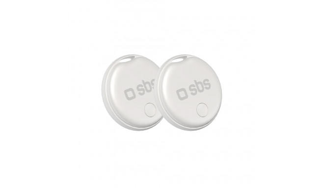 SBS Track My Circle locator compatible with Apple Find My set of 2 - white