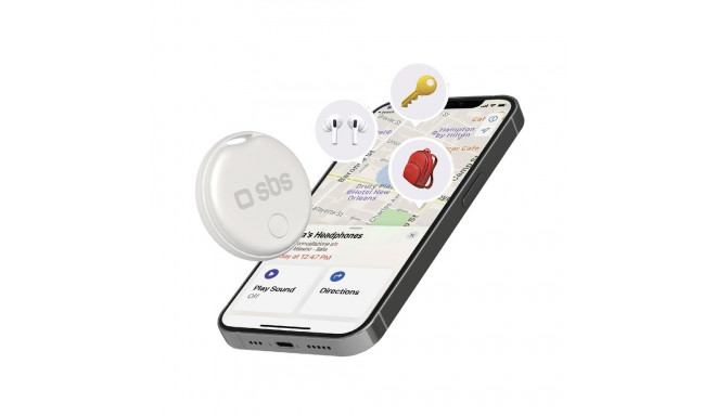 SBS Track My Circle Locator Compatible with Apple Find My - White
