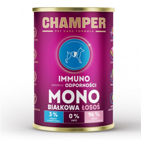 CHAMPER Immuno monoproteiin lõhe märg koeratoit 400g