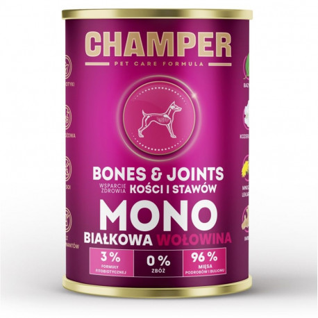 CHAMPER Bones & Joints Monoprotein Beef - wet dog food - 400g