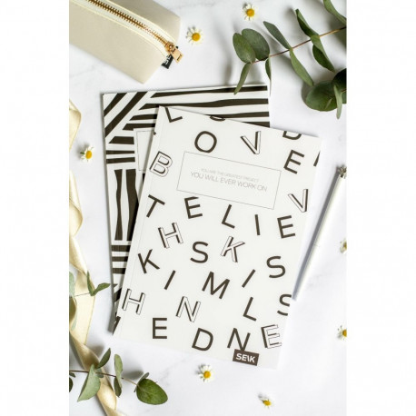 Kaustik A5 40 lehte täpid Black&White (2tk)