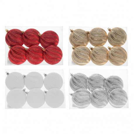 Jõuluehted-lapik 8cm 6tk karbis ühte värvi , 4 värvi valik: valge, punane, kuldne, hõbe/ 1 pakk