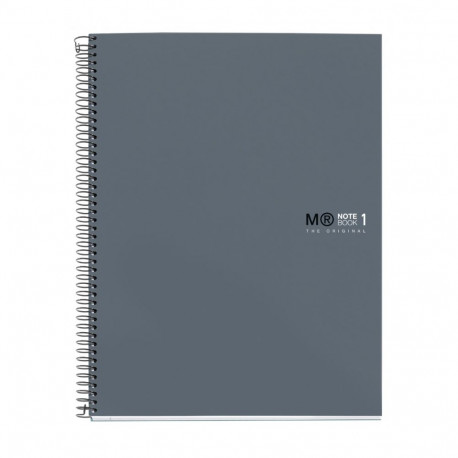 Kaustik A4 80l 5x5 ruut spiraal 4-ne augustus, kartong kaaned CALM GRAFITO Miquelrius