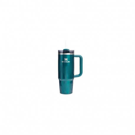 Stanley The Quencher H2.0 Fluted Thermos mug with straw 0.89L Glossy teal