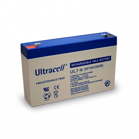Ultracell lead acid battery 6 V, 7 Ah (UL7-6)