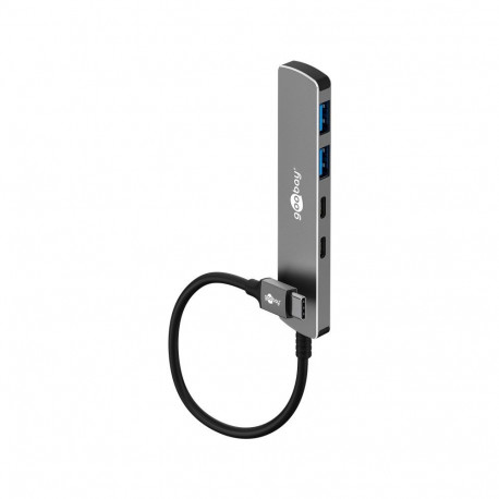 Goobay Slim 4-portiline USB jaotur, USB-C™ USB-C™/USB-A, 5 Gbit/s