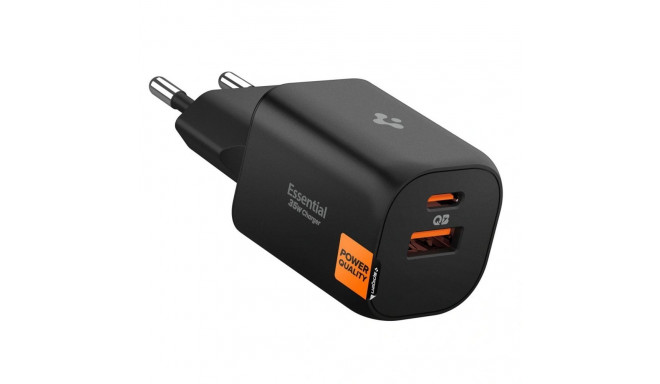 SPIGEN ESSENTIAL EE352EU 2-PORT NETWORK CHARGER 35W BLACK