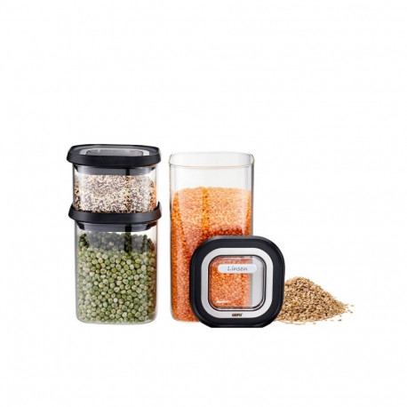 GEFU 12807 Rectangular Set 1.4 L Black, Transparent 3 pc(s)