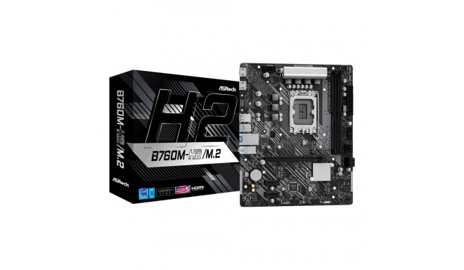 Mainboard|ASROCK|Intel B760 Express|LGA1700|Micro-ATX|Memory DDR5|Memory slots 2|2xPCI-Express 3.0 1