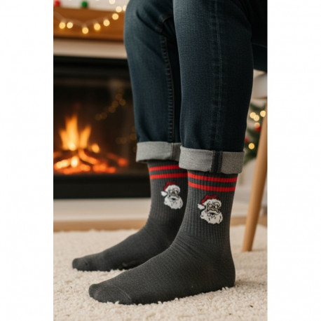 SOKISAHTEL BERNARD tumehallid jõuluvanaga puuvillased sokid 451, 676