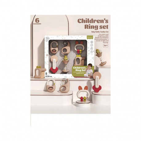 6PCS BABY RATTLE TEETHER SET