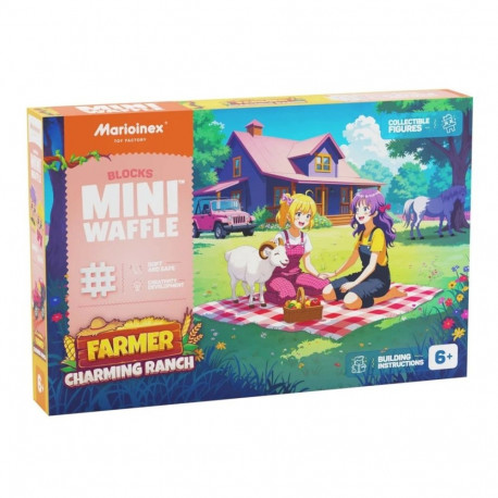 MARIOINEX Mini Waffle Farmer Building Blocks Charming ranch, 112 pieces