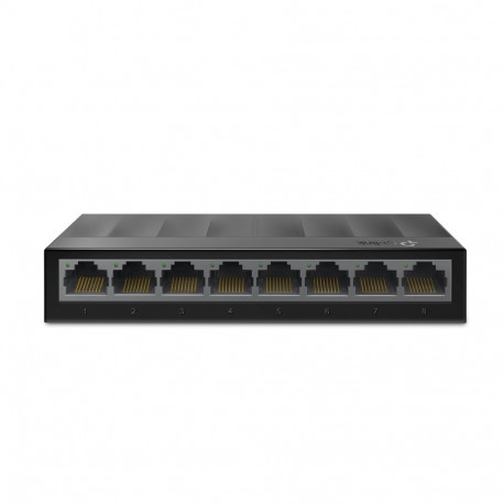 The TP-Link LiteWave LS1008G is an 8-port Gigabit unmanaged desktop switch designed