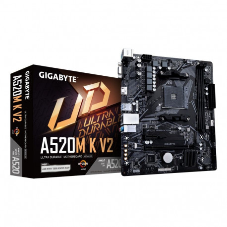 Gigabyte mainboard AMD A520 SAM4 Micro-ATX DDR4x2 1xPCI-Express 3.0 1x 1xPCI-Exp