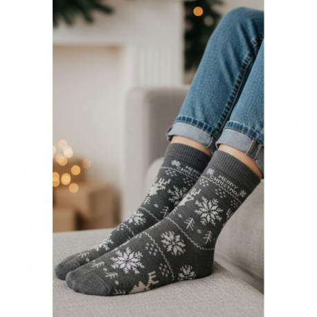 SOKISAHTEL KREETE hallid puuvillased jõulumustriga sokid 444