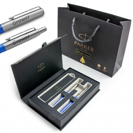 Parker Jotter Originals jõulukomplekt Sinine purskkaevupliiats koos graveeringuga