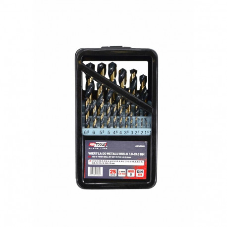 AWTOOLS METAL HSS DRILL M2 SET 25 pcs/1.0-13.0mm/ PREMIUM