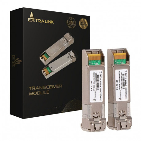Extralink SFP28 25G 2-Pack | SFP28 Module | 25Gbps, LC/UPC Duplex, 1310nm, 10km, single mode, DOM ne