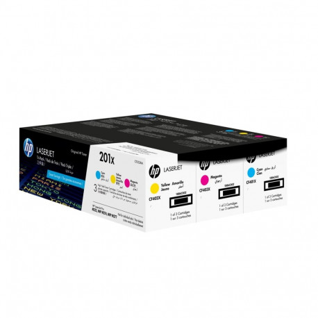 HP toonerkassetid 201X 3-pakk originaalsed LaserJet kõrge lehekandvusega, tsüaan/magenta/kollane