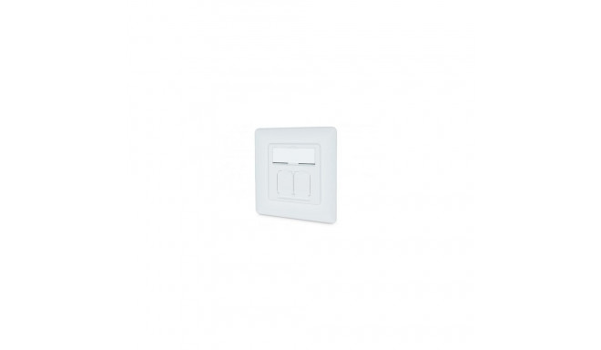 Digitus CAT 6A class EA network socket, design-compatible, shielded, flush-mounted, 4 directions