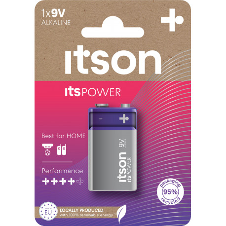itson itsPOWER patarei Alkaline 6LR61IPO/1CP 9V (avatud pakend)