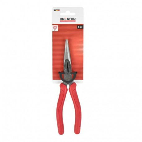 Kreator Long Nose Pliers KRTH60002, 205mm, 72mm, 58mm, carbon steel, flat grip surface