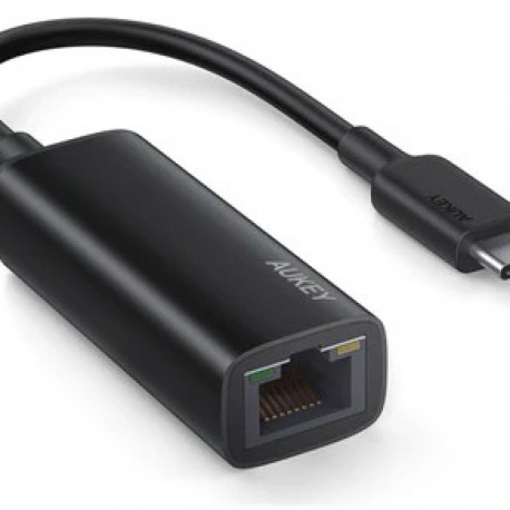 Aukey adapter Ethernet CB-A30 Aluminium Gigabit 10/100/1000Mbps RJ45 1Gb/s USB-C 3.0 LED