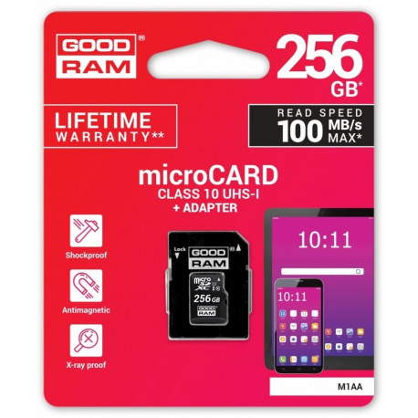 Goodram memory card microSDXC 256GB Class 10 UHS-I + adapter