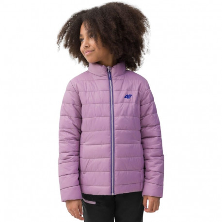 Kurtka pikowana dla dziewczynki 4F jasny fiolet 4FJSS23TDJAF073 52S 164cm