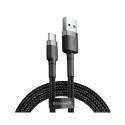 Kaabel USB 2.0, A pistik - USB C pistik, 2 m, QC3.0 nailoniga põimitud, Cafule BASEUS