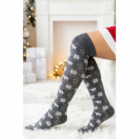 SOKISAHTEL ANNIKEN hallid jõulumustriga ülepõlvepõlvikud 444