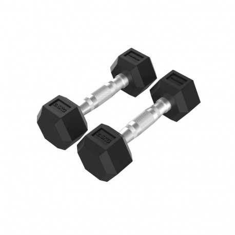 Hantlid TUNTURI Platinum Hex Rubber Dumbbell, 2x 2,5kg