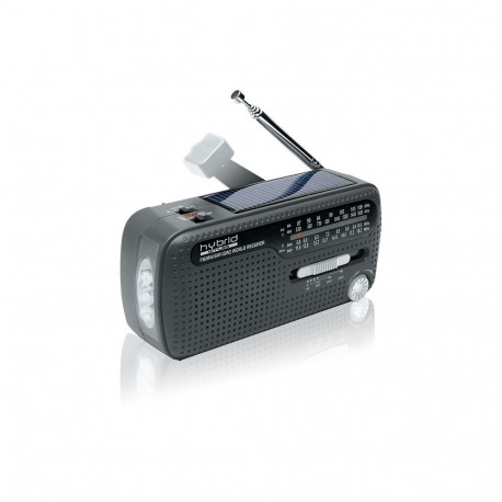 Raadio Muse MH-07DS must - FM-raadio, NiMH aku 3xAAA - laadimine USB, dünamo või päikesepatareiga, t