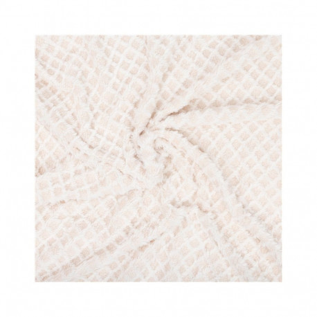 BLANKET MINK GRID 150X200 CM BEIGE