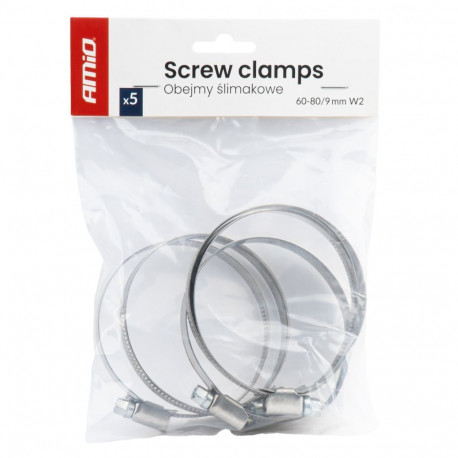 Voolikuklambrid 5 tk 60-80mm, laius 9mm