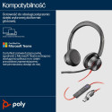 HP Poly Blackwire 8225 stereo USB-C peakkomplekt + USB-C/A adapter