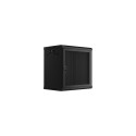 WALL-HUNG RACK CABINET 19" 12U 600X450 BLACK PERFORATED DOOR LANBERG (FLAT PACK)