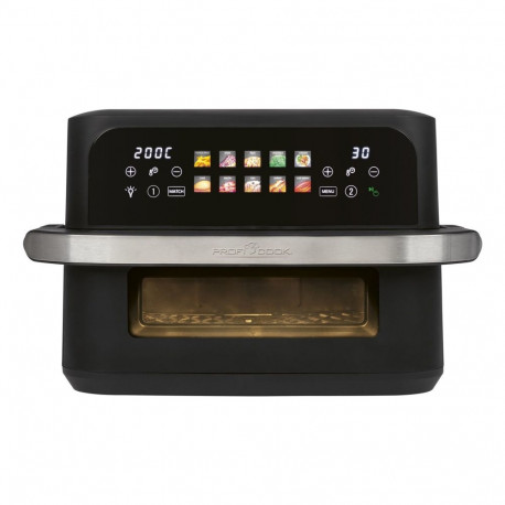 ProfiCook PC-FR 1313 H Double 10 L Stand-alone 2400 W Hot air fryer Black, Stainless steel