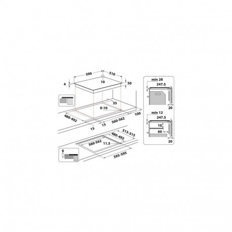 Whirlpool WL B4560 NE/W White Built-in 59 cm Zone induction hob 4 zone(s)
